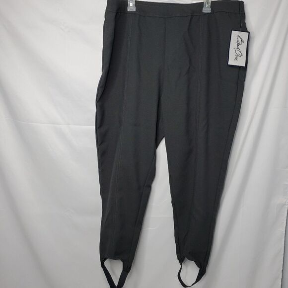 NEW ROAMAN'S Bend Over gray stretch stirrup pants 26W - Picture 3 of 11